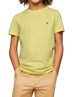 T-shirt maniche corte logo frontale giallo