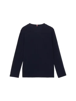 T-shirt maniche lunghe con logo th blu
