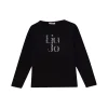 T-shirt maxi logo LiuJo a maniche lunghe nero