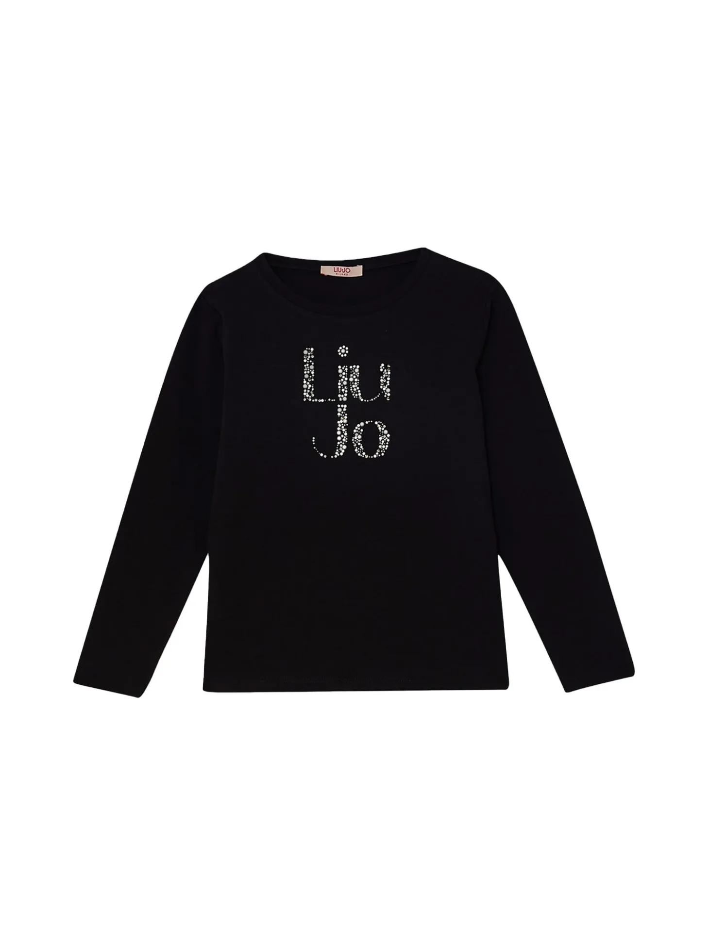 T-shirt maxi logo LiuJo a maniche lunghe nero