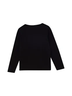 T-shirt maxi logo LiuJo a maniche lunghe nero
