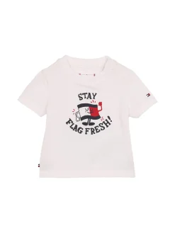 T-shirt neonato con logo grafico bianco