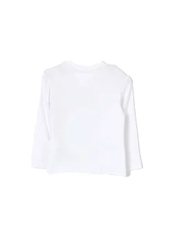 T-shirt neonato monotype a maniche lunghe bianco