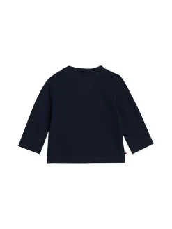 T-shirt neonato monotype a maniche lunghe blu