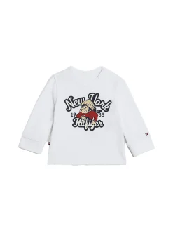 T-shirt neonato stampa logo fun puff bianco