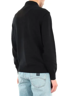 T-shirt polo manica lunga nero