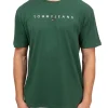 T-shirt Regular fit con linear logo ricamato verde