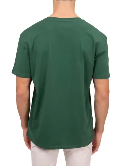 T-shirt Regular fit con linear logo ricamato verde