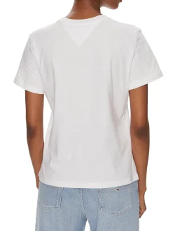 T-shirt regular fit essential stampa logo TJ - NY bianco