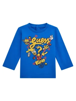 T-shirt stampa frontale bluette