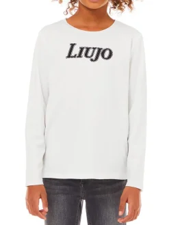T-shirt stampa logo LiuJo bianco