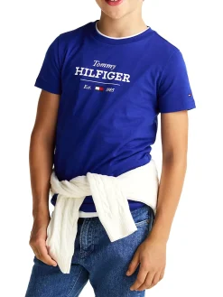 T-shirt teen 1985 Collection con logo blu medio