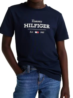T-shirt teen 1985 Collection con logo blu