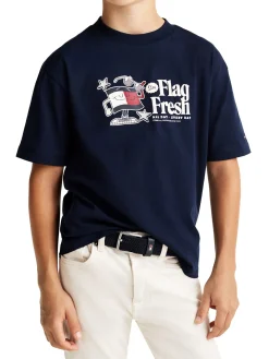T-shirt teen con stampa frontale blu