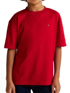 T-shirt teen essential con bandierina rosso