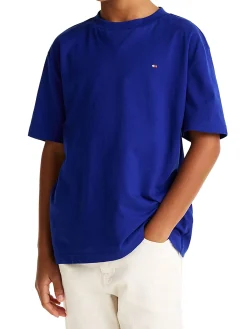 T-shirt teen essential con bandierina blu medio