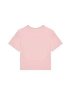 T-shirt teen logo monogram flock boxy rosa