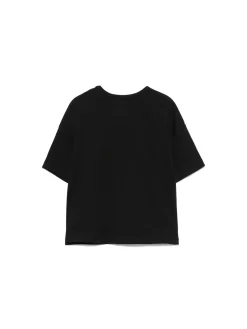 T-shirt teen logo monogram flock boxy nero