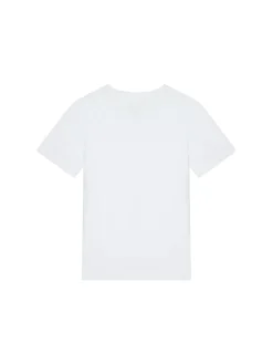 T-shirt teen mini logo badge monogram bianco