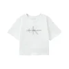 T-shirt teen monologo glitter bianco