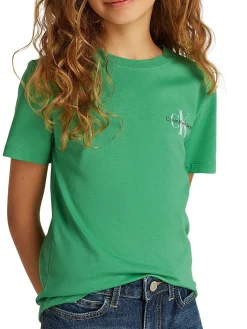 T-shirt teen monologo sul petto verde