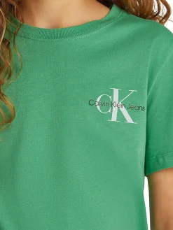 T-shirt teen monologo sul petto verde