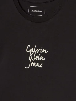 T-shirt teen slim fit logo handwriting nero
