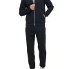 Tuta con zip e placca logo nero