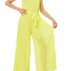 Tuta manica corta fondo plisset candy lemon
