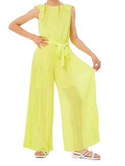 Tuta manica corta fondo plisset candy lemon