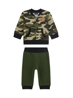 Tuta militare con dettagli ricamati