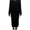 Vestito pullover mini con collo alto nero