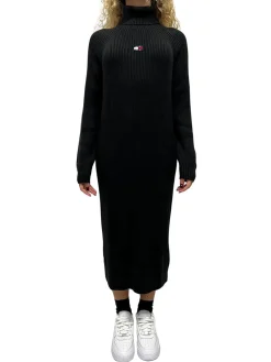 Vestito pullover mini con collo alto nero
