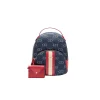 Zaino con logo all-over denim/rosso