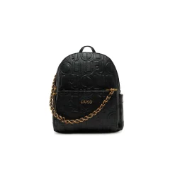 Zaino con logo all-over e catena nero