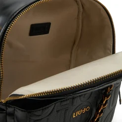 Zaino con logo all-over e catena nero