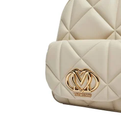 Zaino con logo embossed avorio