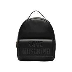 Zaino logo lettering con paillettes nero