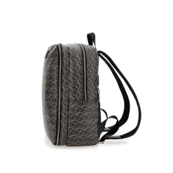 Zaino squadrato logato allover grigio